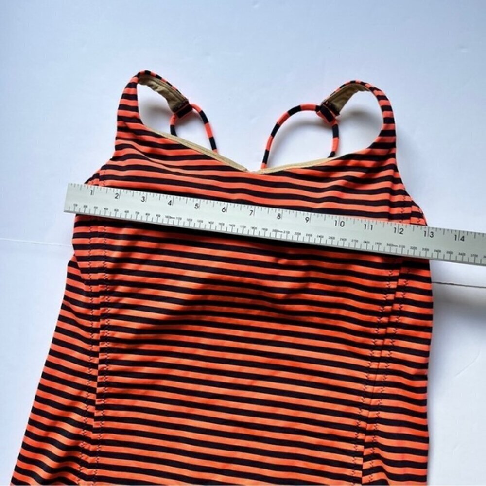 Fairy Fashion๐งต๐ง Lululemon Tank Top Orange Navy Blue sz S - Picture 11 of 14